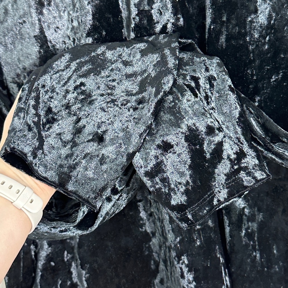 NEW Nordstrom Mock Neck Velvet Top Black 2021 Size 2X BP Cropped‎ Long Sleeve - Picture 6 of 9